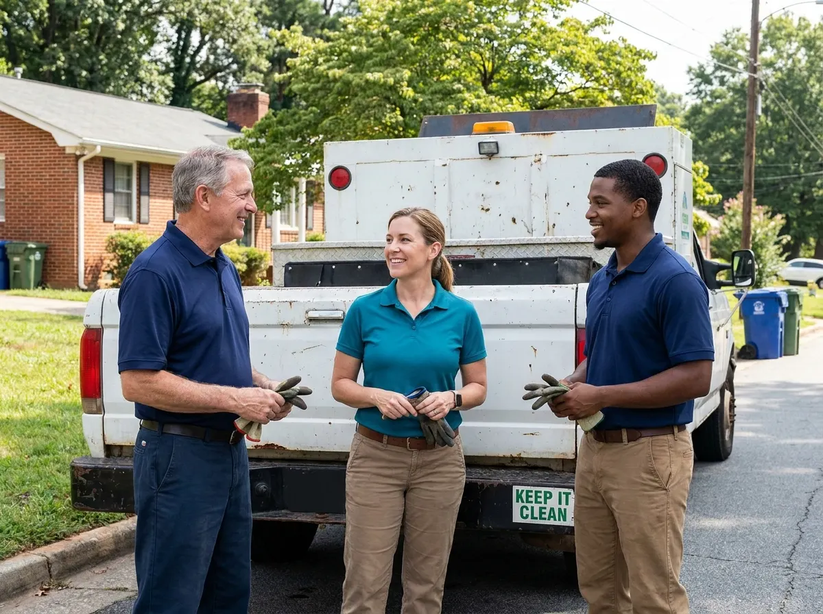 Blue Heron Ridge Dumpster Rental garbage collection service team in Greensboro, NC